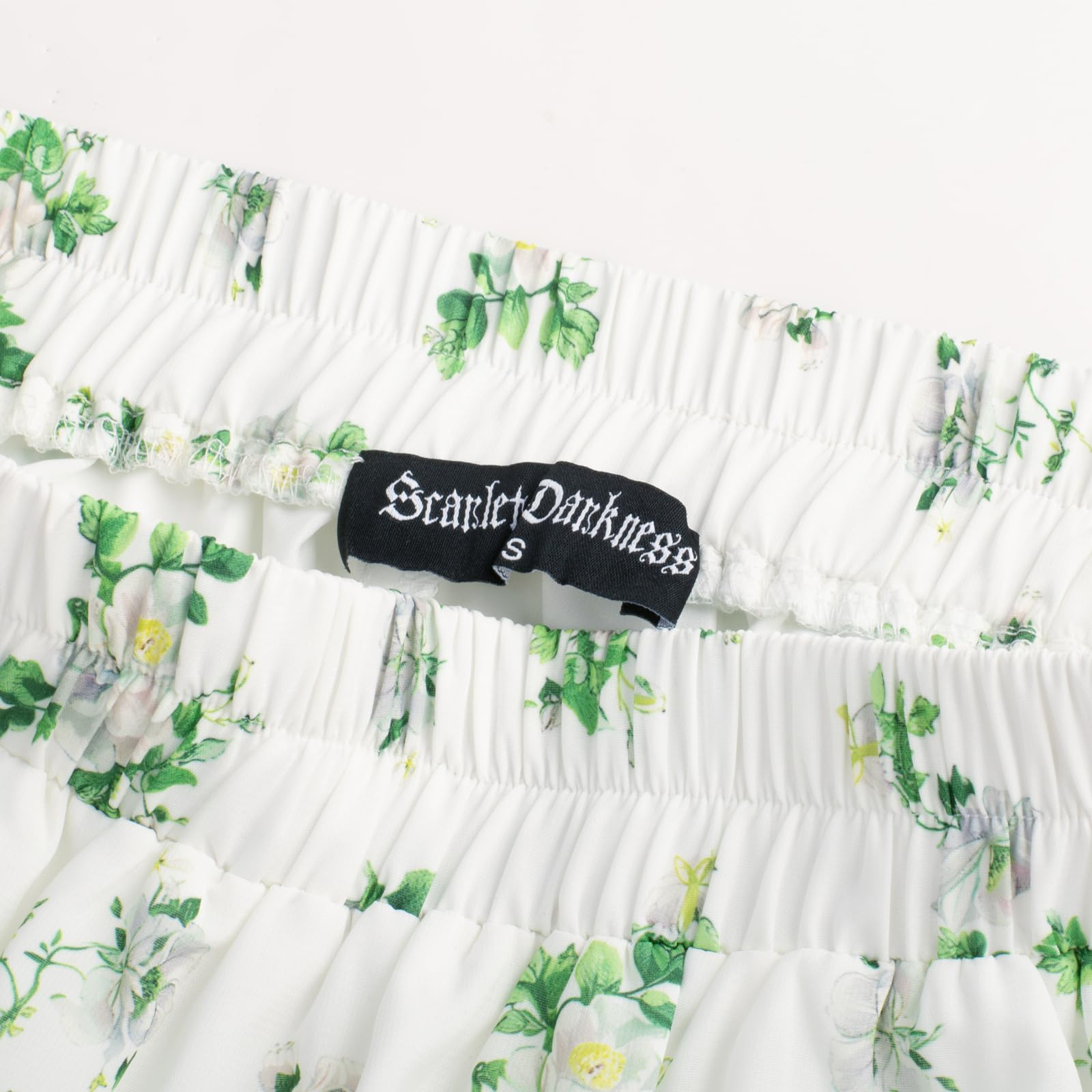 SCARLET DARKNESS Jupe florale pour femme, taille élastique, ourlet haut-bas, fluide et décontracté, jupe longue de plage