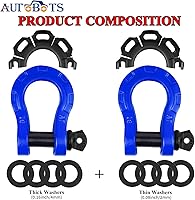 Vista 33 de AUTOBOTS D Ring Shackles Heavy Duty(2 Pack) 68,000 lbs Capacity, Tow Hooks Clevis Shackle with 7/8" Screw Pin for Towing Winch Off Road Accessory