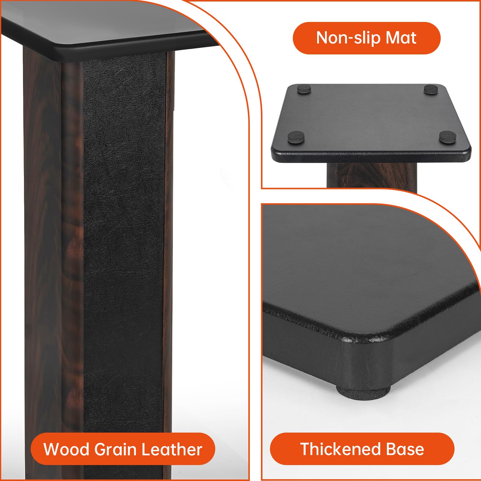 Coppia di supporti per altoparlanti in legno da 80 cm, per home cinema HiFi desktop e altoparlanti satellitari, esperienza di ascolto audio migliorata per home theater