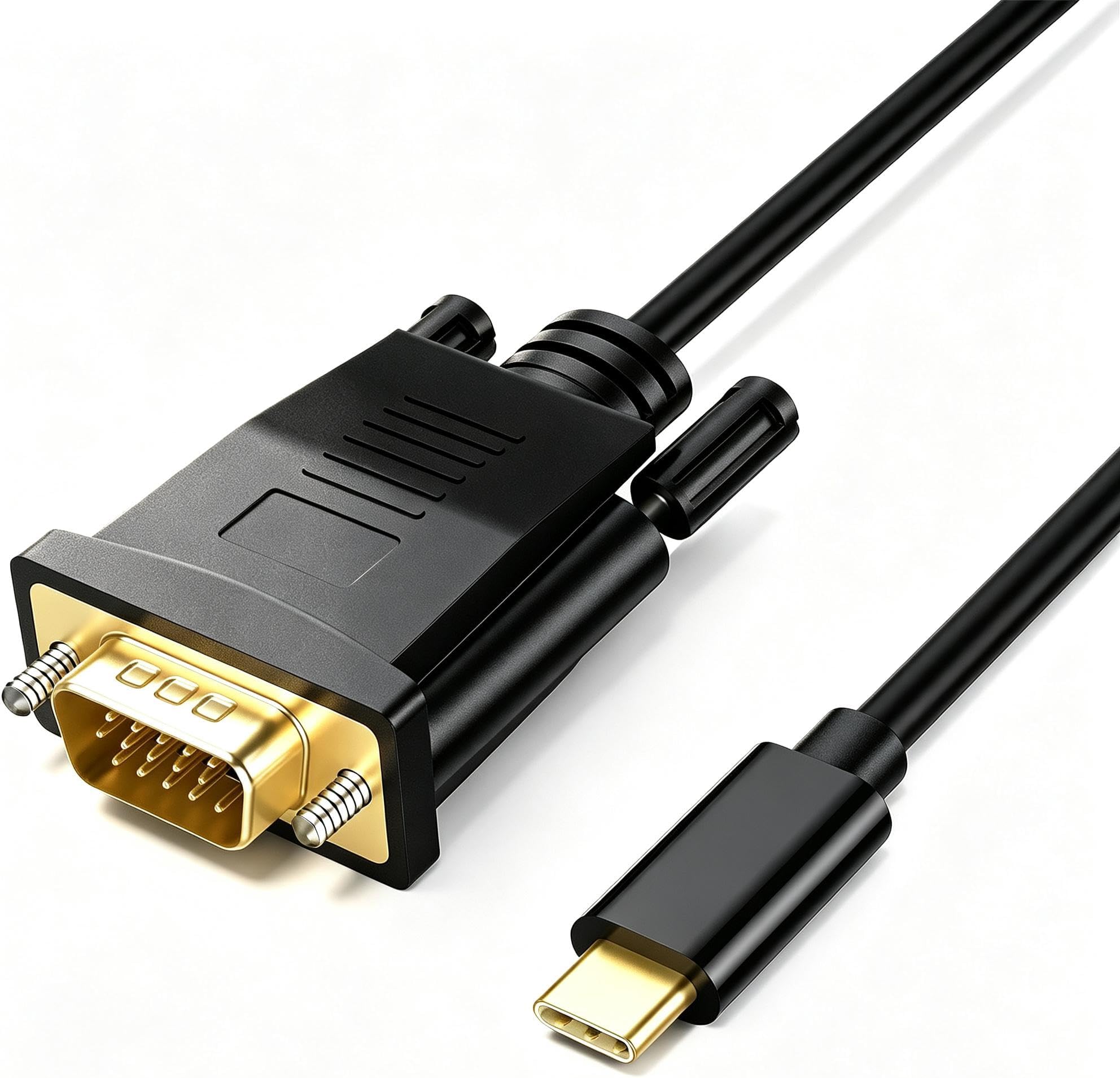 Herfair USB C to VGA Adapter Cable 3FT VGA to USB-C for Monitor Plug & Play