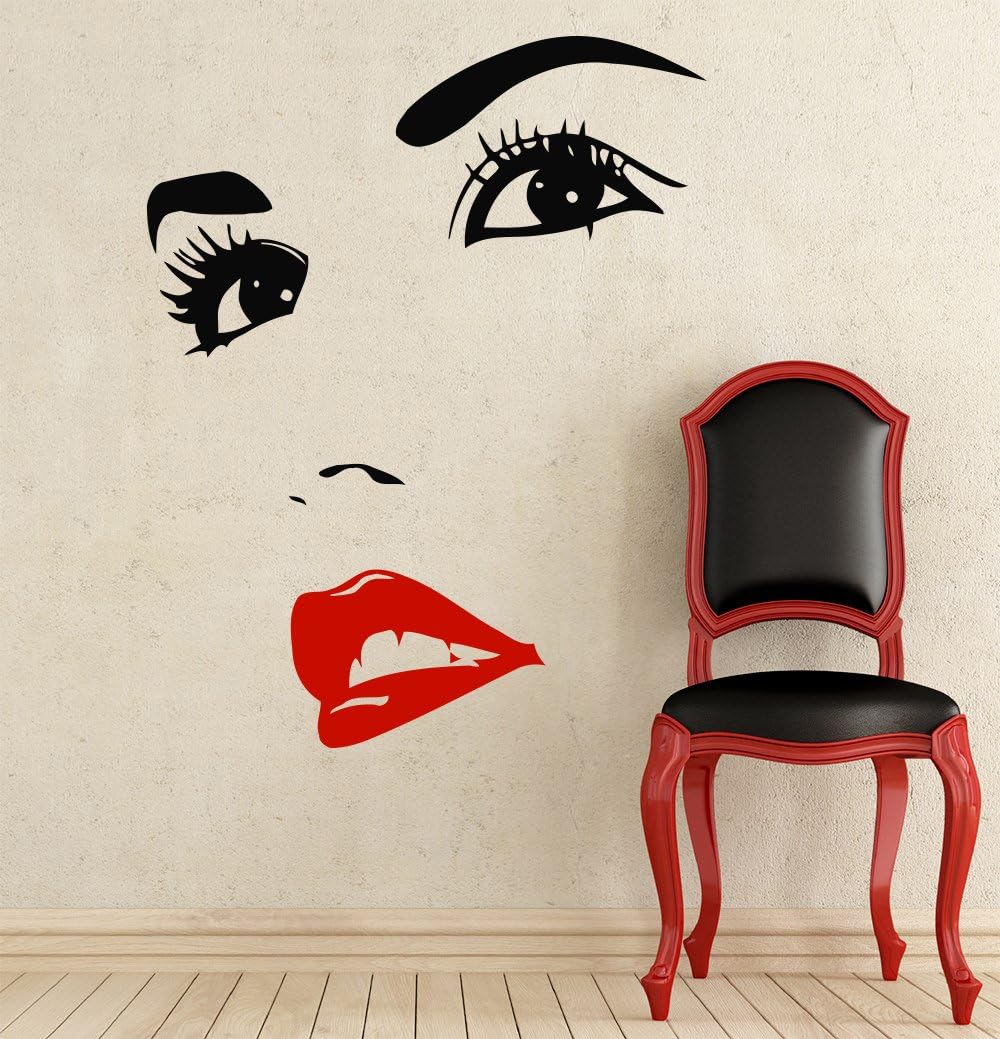 Wall Decals Hair Salon Beauty Salon Barbershop Hairdressing Salon Nail Salon Decor Girl Face Vinyl Sticker Manicure Wall Decor Murals Wall Decal