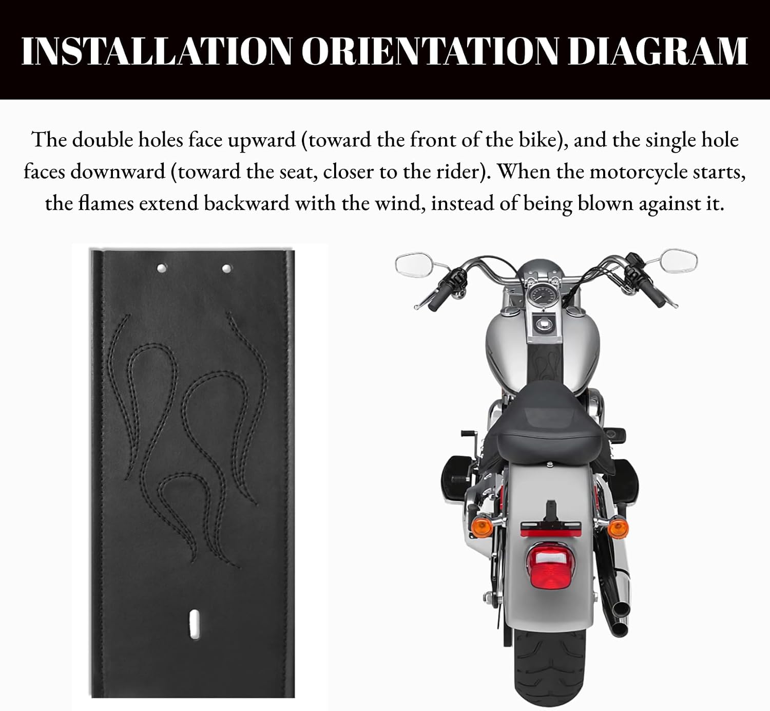 PU Leather Gas Tank Panel Bib for Harley Softail FLSTF 2000-2017, For Dyna FXDWG 1993-2003 (Black Flame Style)