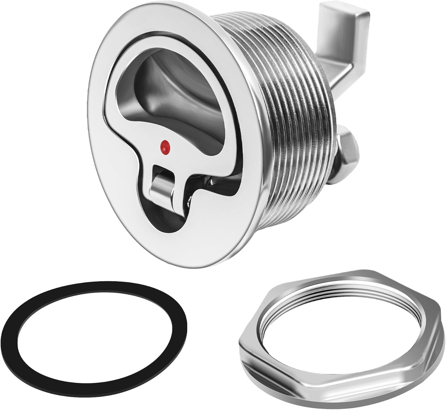 YUSOVE Flush Mount Latch Fits 2-1/2" Hole,Non-Locking Surface-Mount Latch,316 Stainless Steel Boat Cam Latch