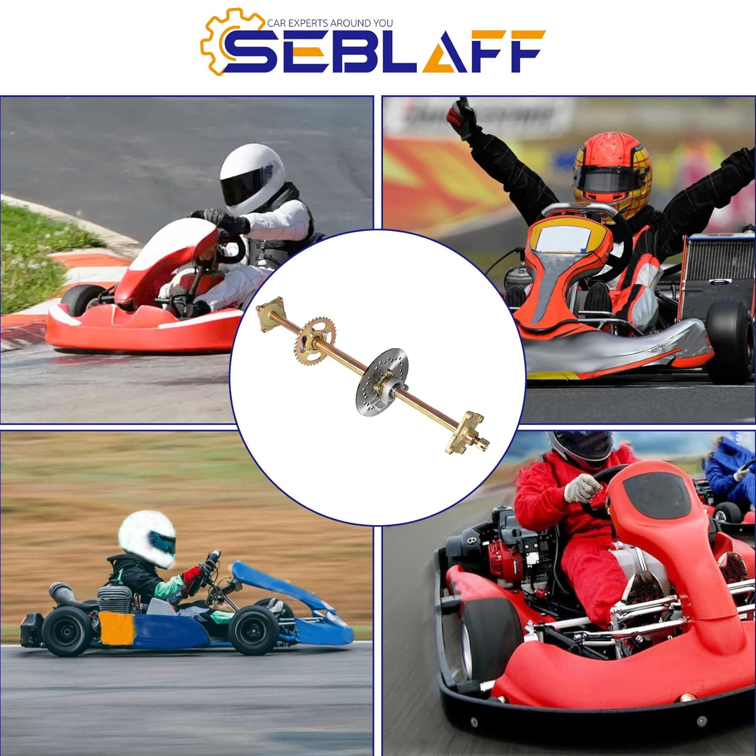 32In Go Kart ATV Rear Axle Assembly Kit Shaft Hub Chain Brake 815mm