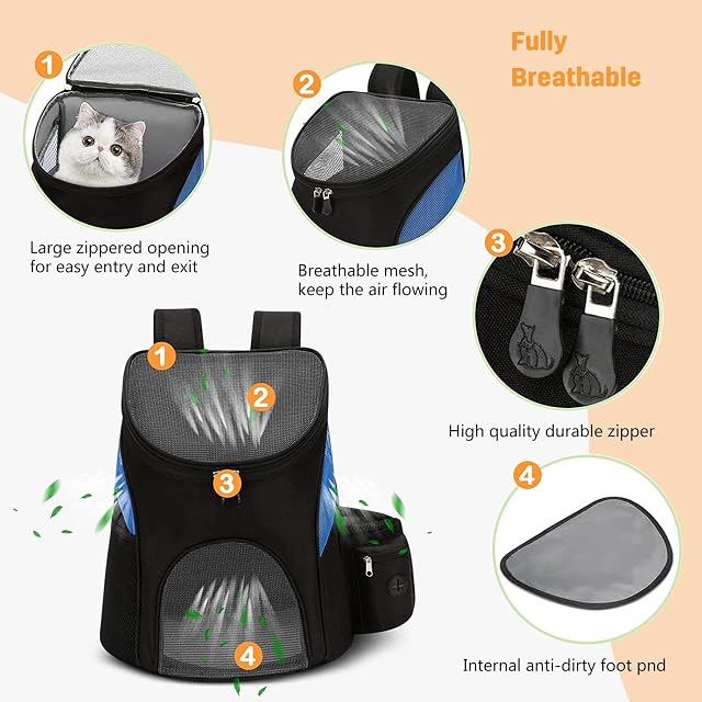 Foto 7 de 7 de PETCUTE Mochila transportadora para Perros pequeñas Bolsa Mochila para Gatos con Alfombrilla extraíble…