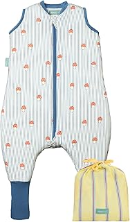 molis&co - Baby Schlafsack mit Füßen und Socke -Ideal für Frühling und Herbst - Babyschlafsack mit Beinen 1 tog - 100% Baumwolle (Oeko-TEX 100), Premium Qualität - Mushrooms (90 cm)