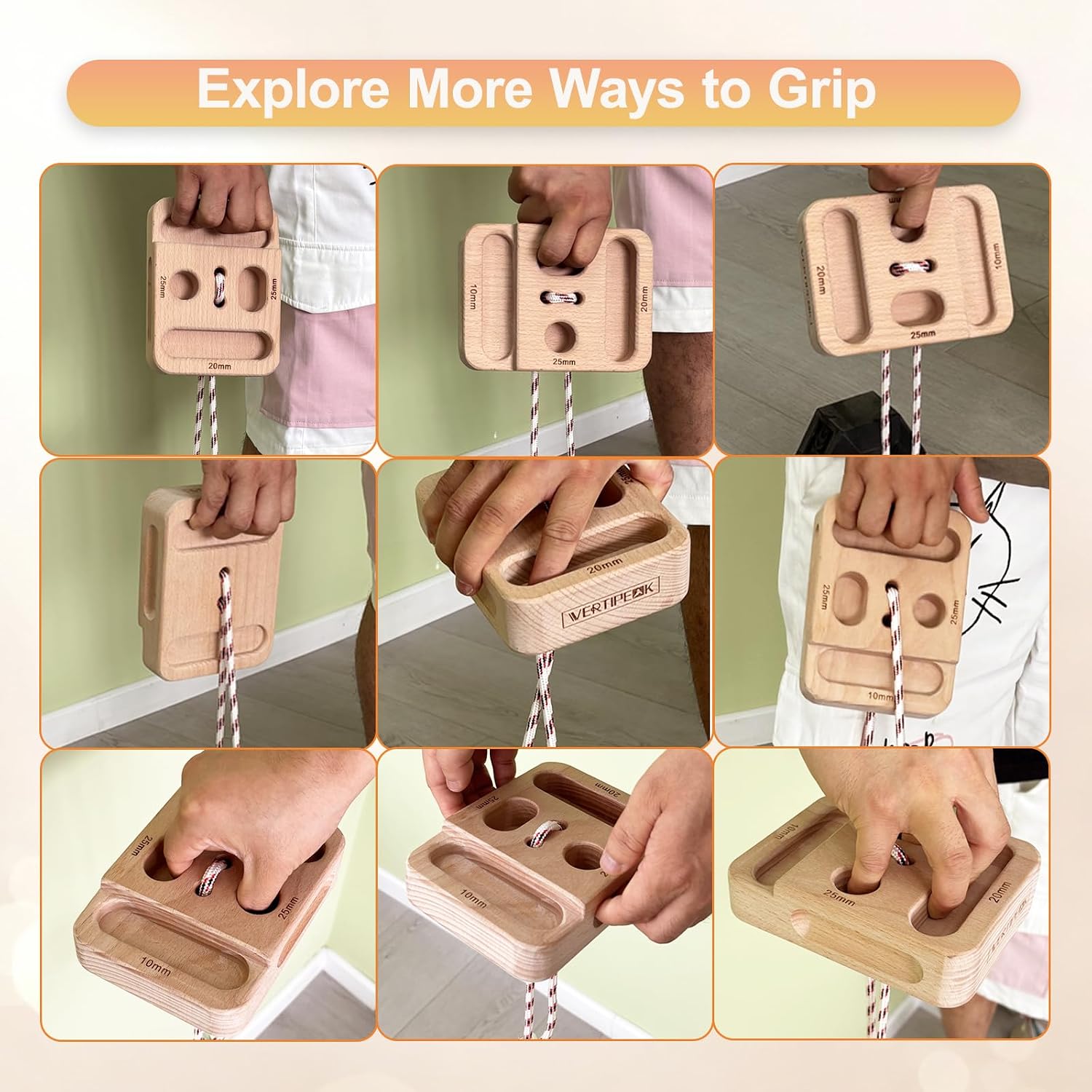 2-in-1 Wooden Portable Hangboard & Pinch Block for Climbers