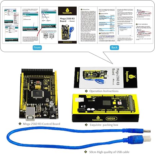 Miniatura 3 de KEYESTUDIO Mega 2560 R3 - Placa para proyectos Arduino con cable USB