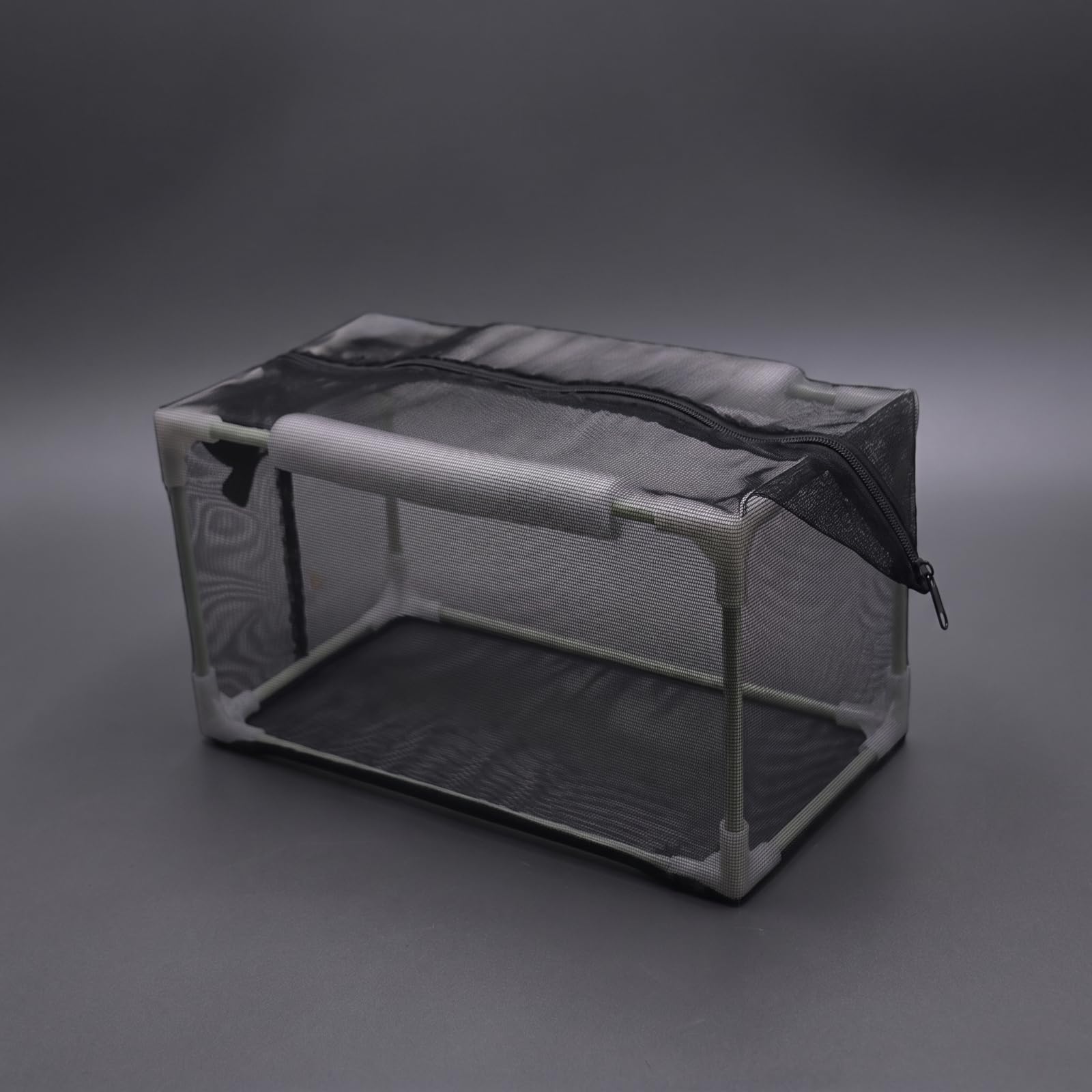 Aquakultur Netz Käfig Fisch Zuchtkäfig Aufzuchtbehälter mit Reißverschluss Und Stabilem Rahmen aus Fiberglas Schaum für Aquarium Teich Quarantäne Beobachtung, 62 32 32cm