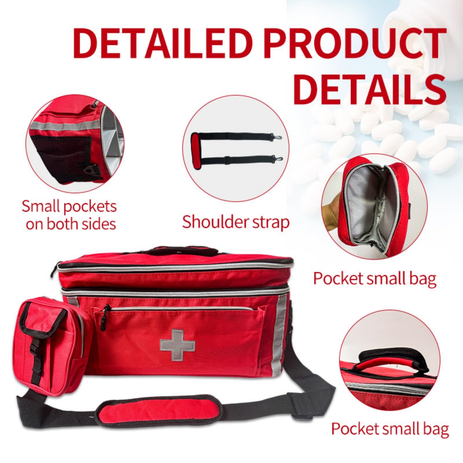 Wasserdichte, staubdichte Polyester-Tasche, abnehmbare Systeme, tragbar, leichtes Design für Wandern, Camping, Notfall-Szenario, Campingtasche