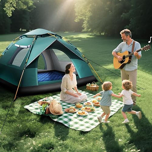 Miniatura 3 de FUNANASUN Tienda de campaña para 2-3 personas, tienda de campaña automática instantánea para camping, fácil y rápida, tienda de campaña impermeable,