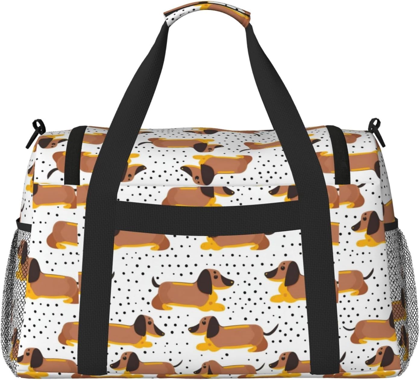 かわいい子犬のプリント毎日の必需品大容量ハンドキャリーバッグ、週末