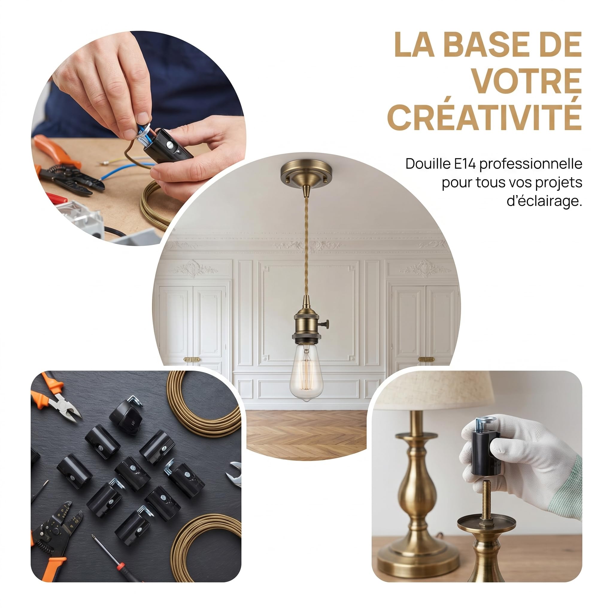 18 Bases De Prises De Lampe De Bougie E14 Pour Lustre Et Applique Murale | Douille e14 a Embase Lampe Lustre Pour Applique Murale Et Lampe Installation Facile Pour Maison Bureau Et Patio Douille Lampe