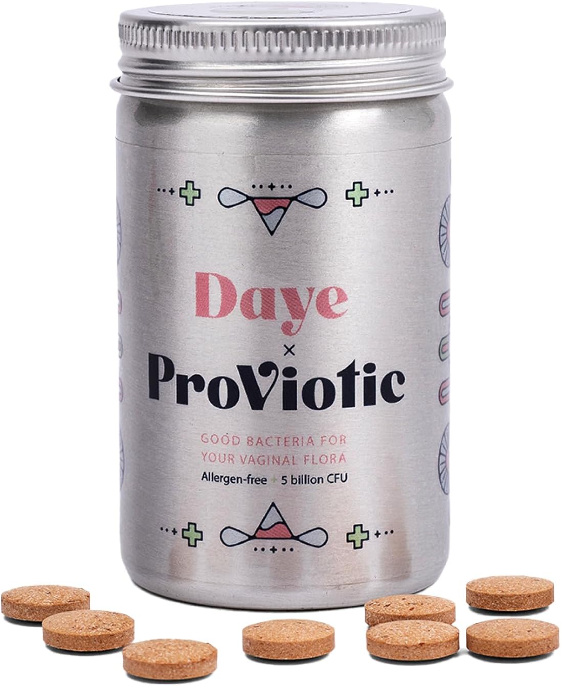 Daye ProViotics: Lactobacillus plantarum GLP3 for Women's Vaginal & Gut Microbiome | Daily Oral Vegan Probiotic | Supports Healthy Flora & pH | 30 Tablets