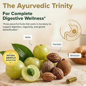 VAHDAM Triphala Capsules 1250 mg - High Strength Supplement with Amla, Bibhitaki, Haritaki Extract | Supports Healthy Digestion & Colon Function | 90 Capsules