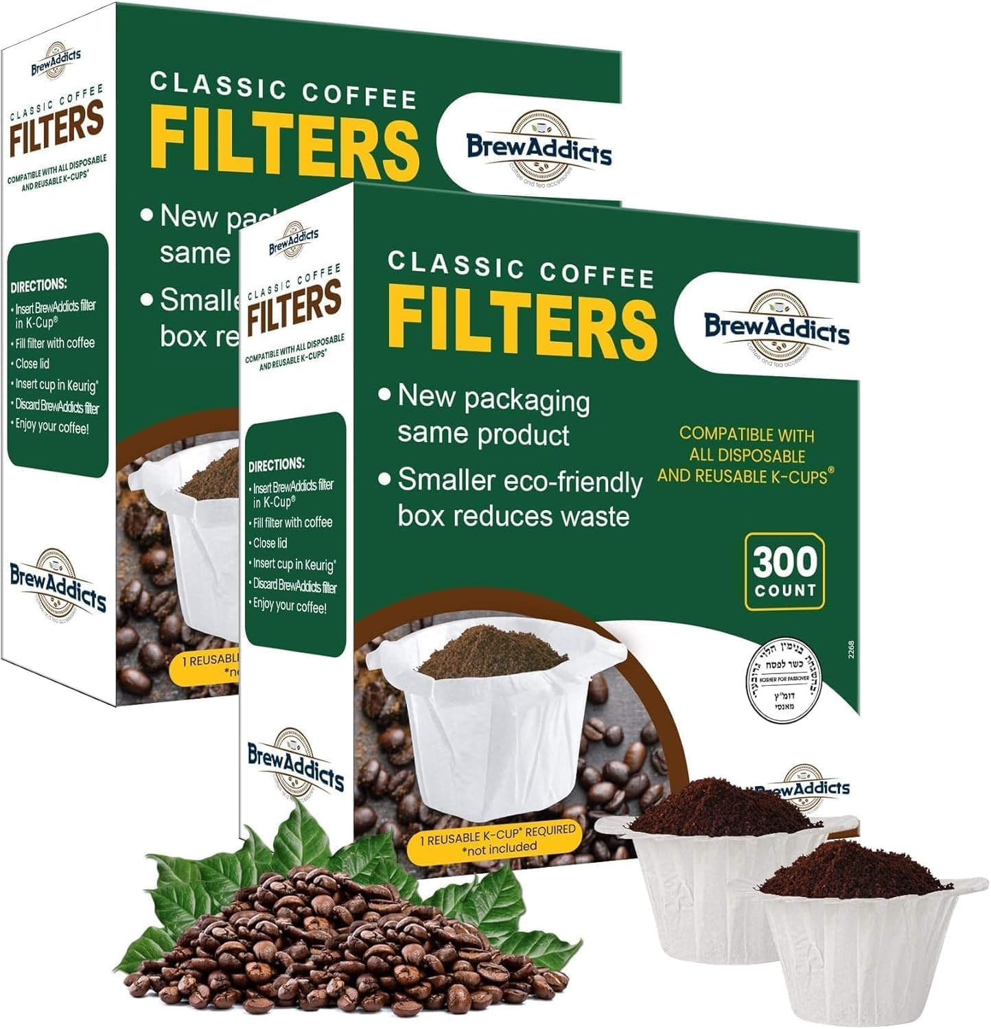 600 Paper Coffee Filters - Compact design White Single-Use Coffee Filter Compatible with Keurig 1.0 & 2.0