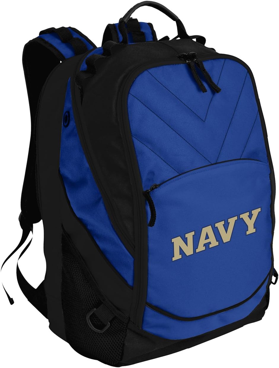 Broad Bay Naval Academy Laptop Backpack OFFICIAL USNA Midshipmen Computer Bag (Black & Gray)
