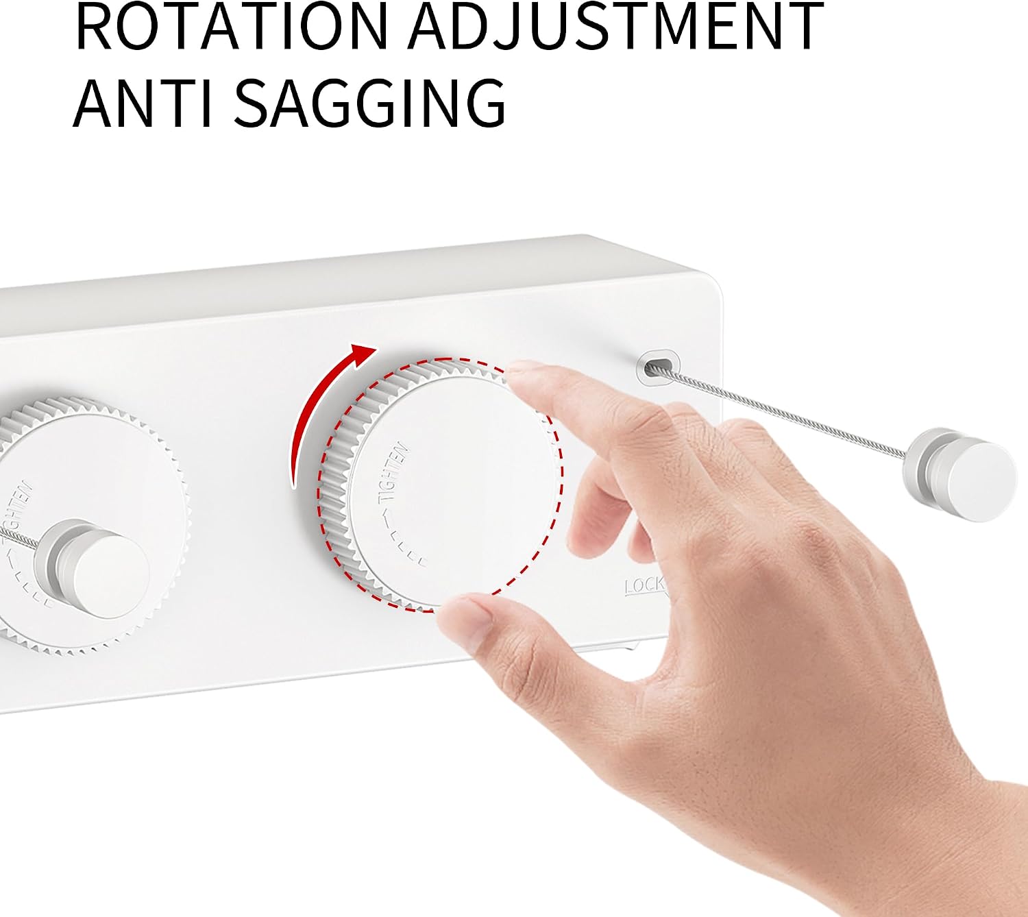JOOM Retractable Clothesline Indoor Outdoor Clothes Line - Heavy Duty Clothes Drying Laundry Line - Wall Mounted Drying Rack - Air Dry Clothing Lock to Prevent Sagging (Two line,White)
