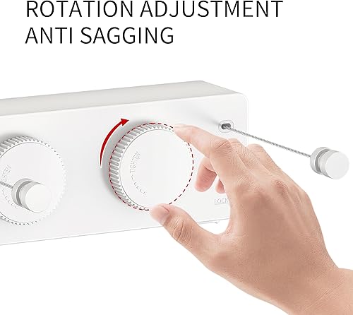 Vista 16 de Tendedero retráctil Línea de ropa para interiores y exteriores Línea de lavandería de secado de ropa resistente Línea de ropa de tendedero