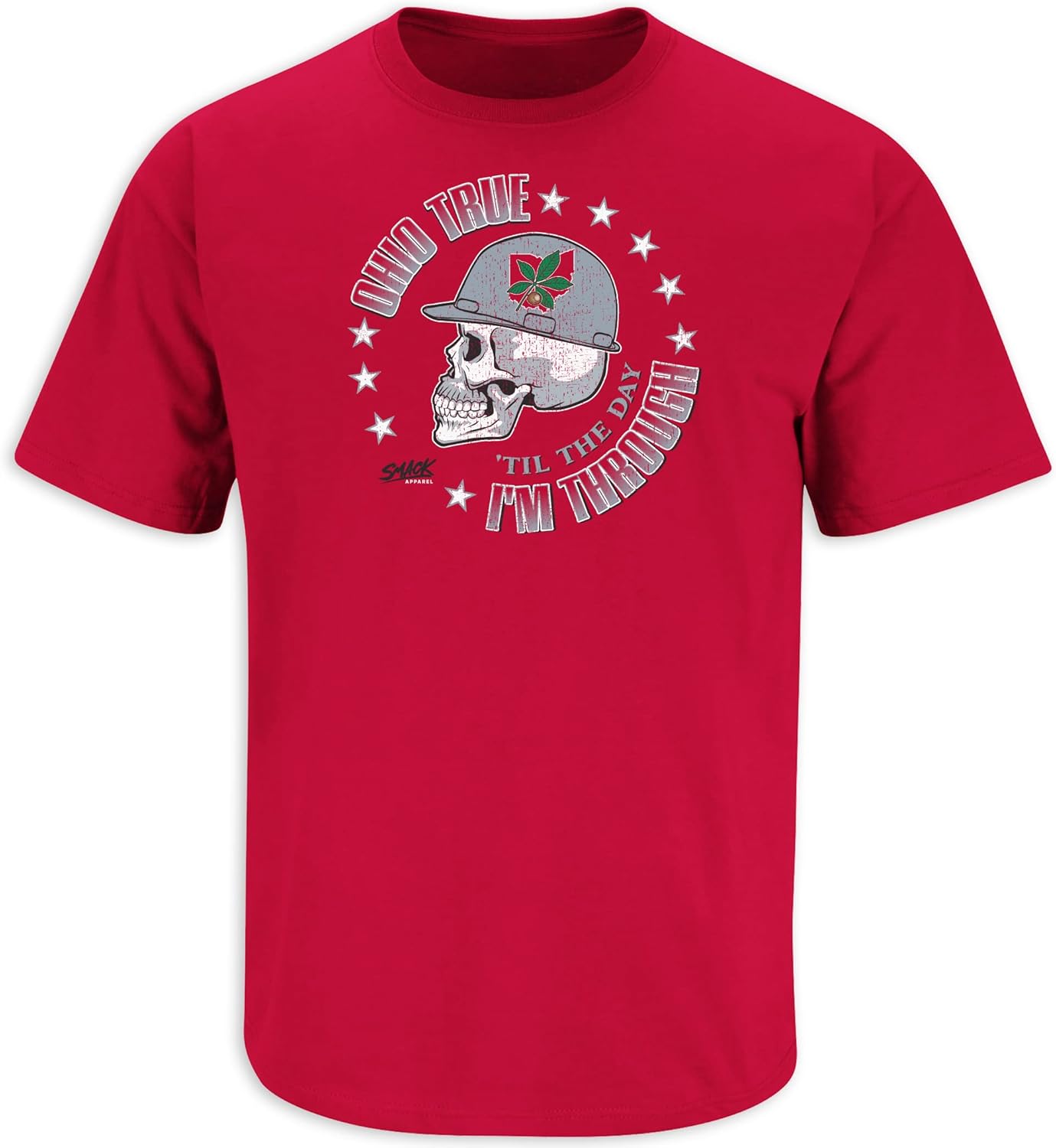 Ohio True Skull T-Shirt for Ohio State College Fans (SM-5XL)