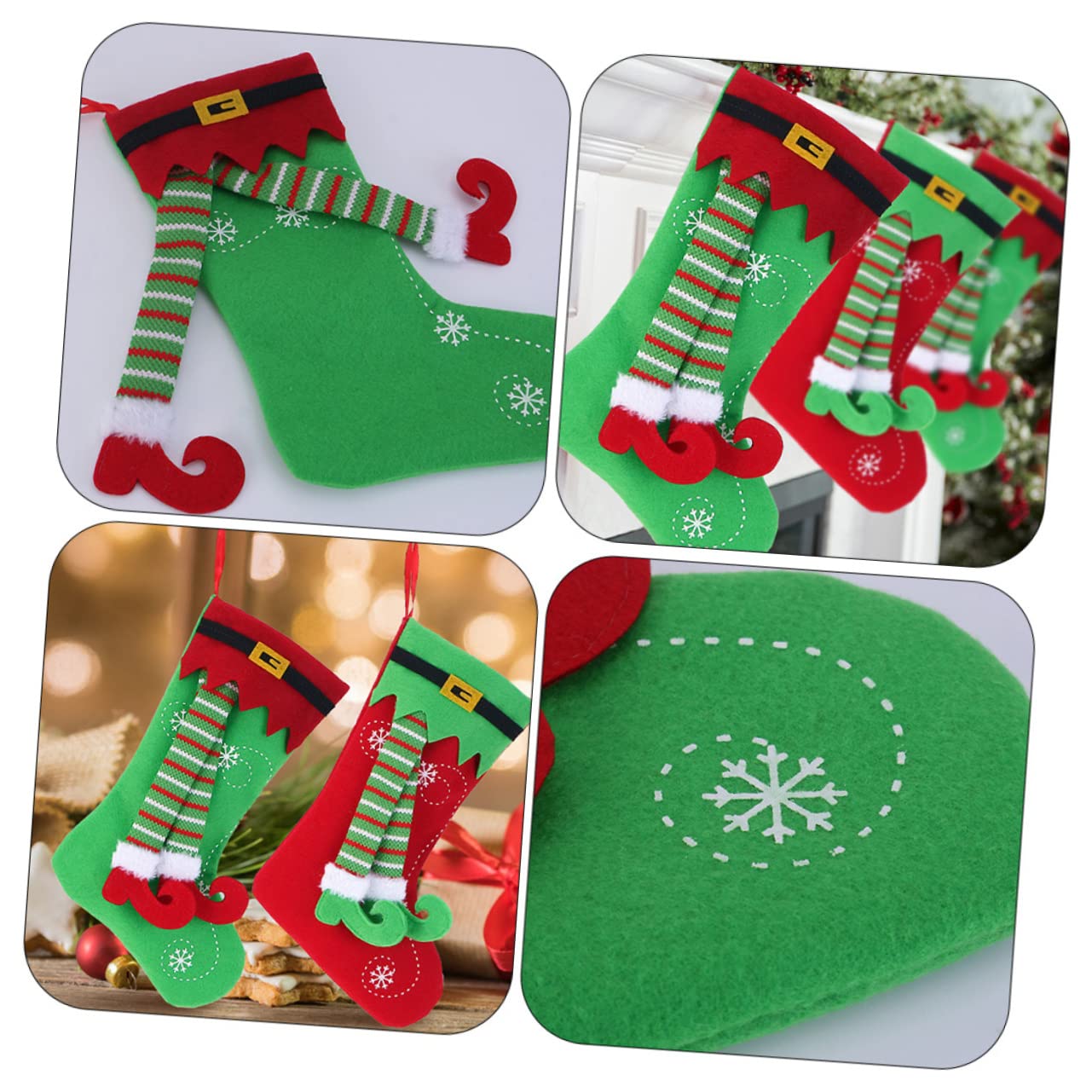 IMIKEYA 8 Stück Weihnachtsstrumpf Feiertagsstrümpfe Weihnachtsstrumpf Zum Aufhängen Weihnachtssocke Geschenktüte Strumpf Für Weihnachtsbaum Hängende Socke