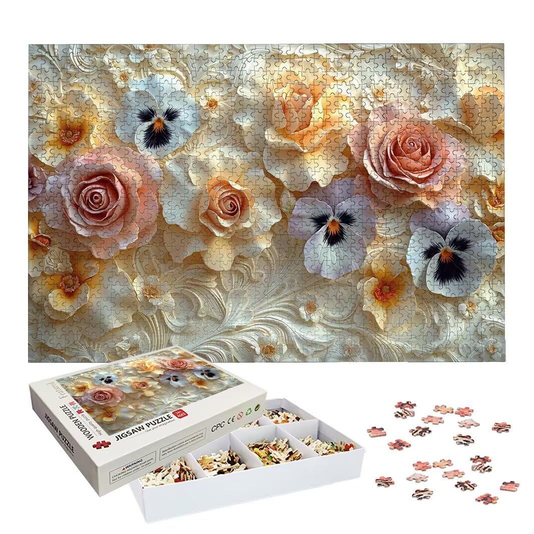 Puzzle kwiatowe, puzzle 2000 sztuk dla dorosłych, prezent dla kobiet