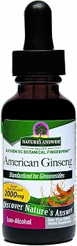 Natures Answer American Gingseng Root with Organic Alcohol, 1-Fluid Ounce