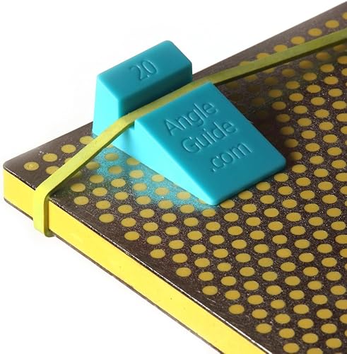 Miniatura 3 de Juego de guías de ángulo, de 10° a 20°, para afilado de cuchillo en piedra, color azul