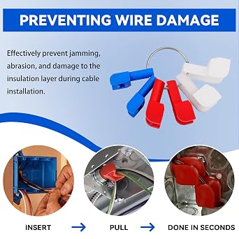 Wire Pulling Tool for Conduit Cable Installation, Electrical Wire Pulling Guides Compatible with Rack-A-Tiers Pull Buddy, Prevents Wire Damage - 6 Pack