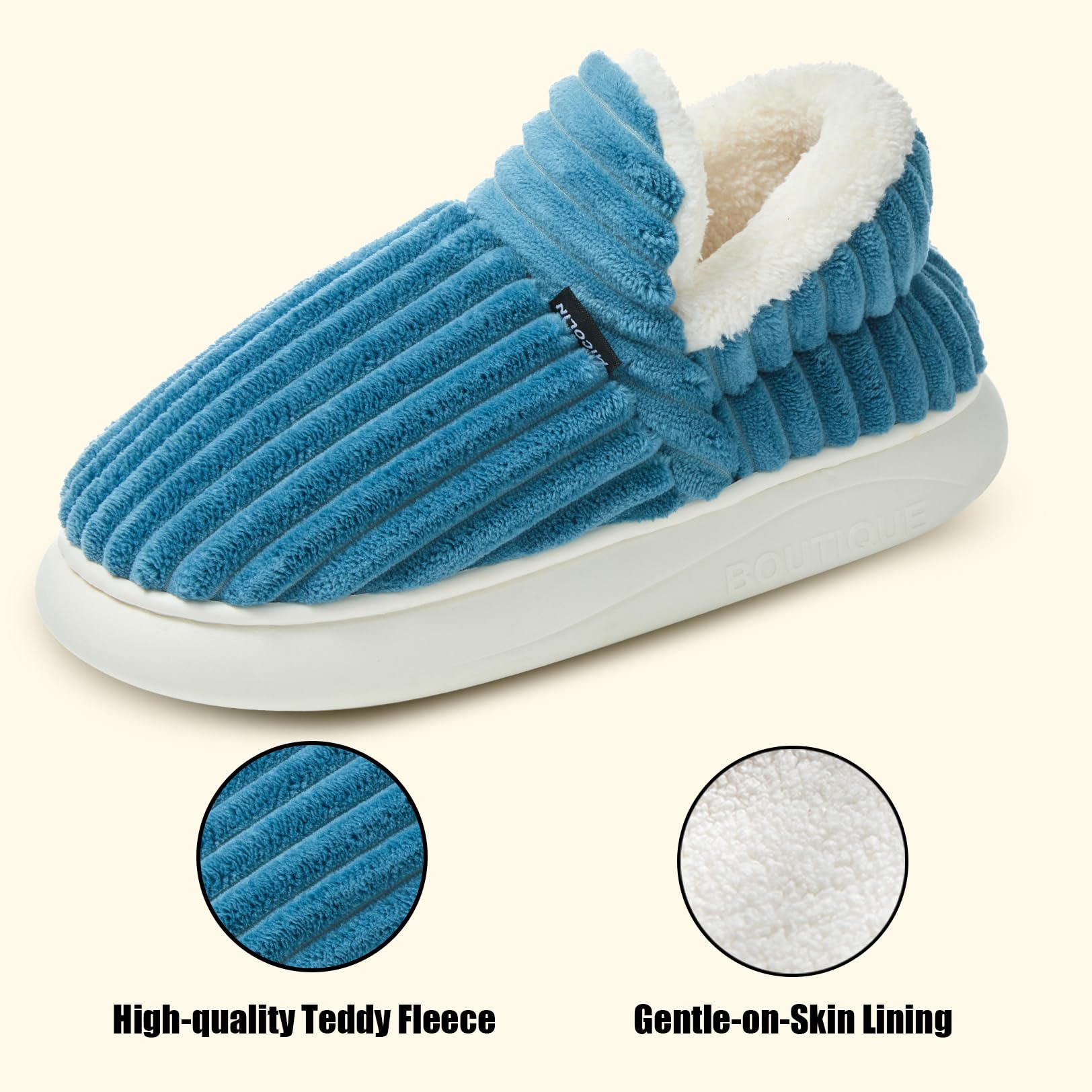 Misolin Pantofole Donna Invernali Peluche Ciabatte Casa Comode Pelose Inverno Scarpe Autunno Memoria Schiuma Antiscivolo Suola Cotone Morbida
