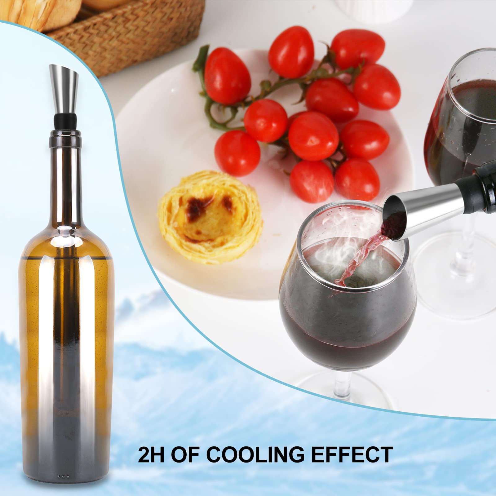 Rafraîchisseur De Vin à Bâton HOTUT - Garde Ton Vin Cool Pendant 3 Heures Sans Glace