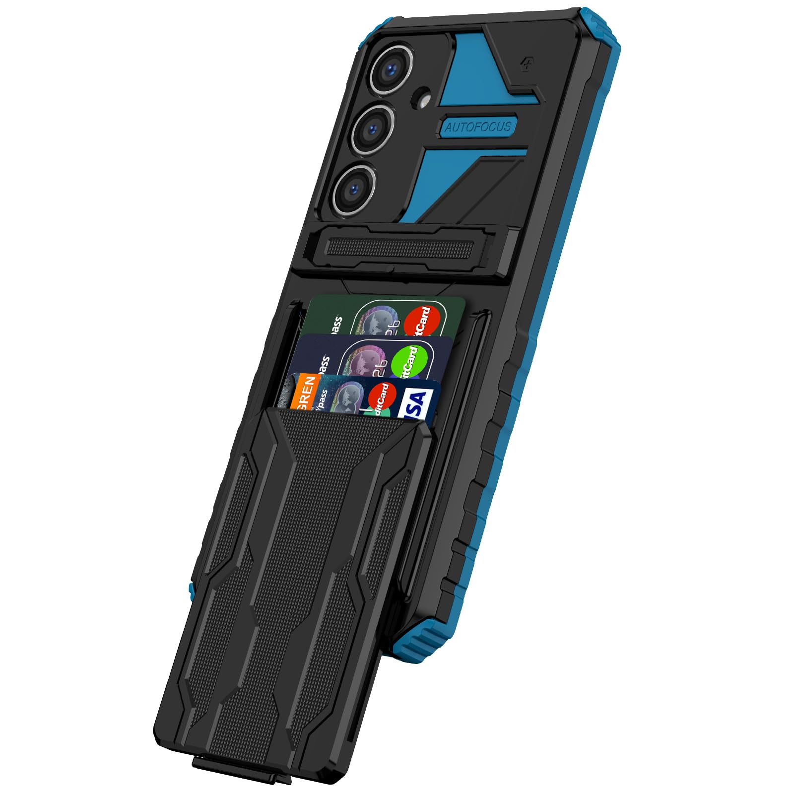 Niuuro for Samsung Galaxy A16 5G Wallet Case with Credit Card Holder Stand Kickstand Slim Rugged Shockproof Heavy Duty Defender Armor 【Military Grade】 Protective Phone Case - Blue