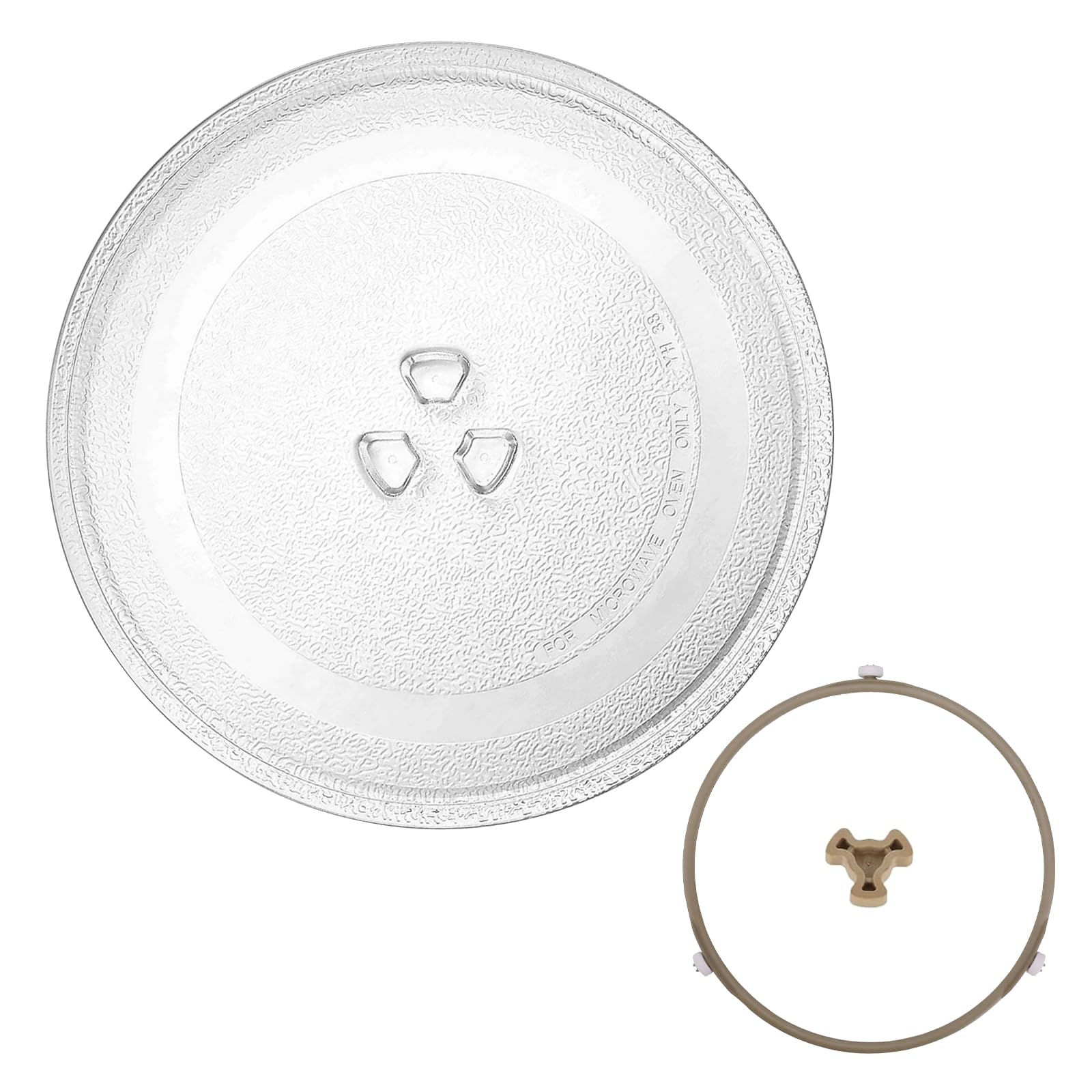 Yeqqzq Microwave Glass Turntable, 245mm Replacement Microwave Turntable Glass Plate with Fixers for Fits Virtually All Small Microwaves, Microwave Glass Plate Dishwasher Safe