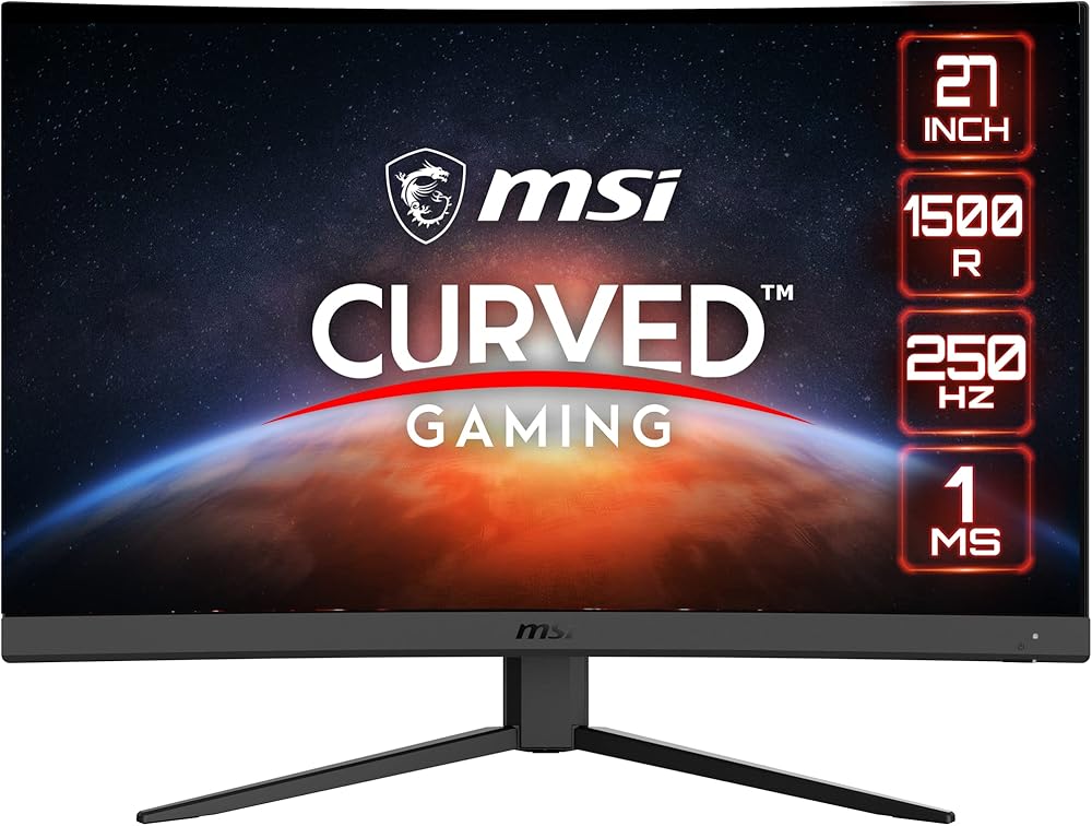 MSI Optix G27C2 27 inch 1ms 144Hz Full HD Curved Gaming Monitor with Adaptive AMD Free Sync and Wide LED Anti-Glare Screen 1920 x 1080p - View 1