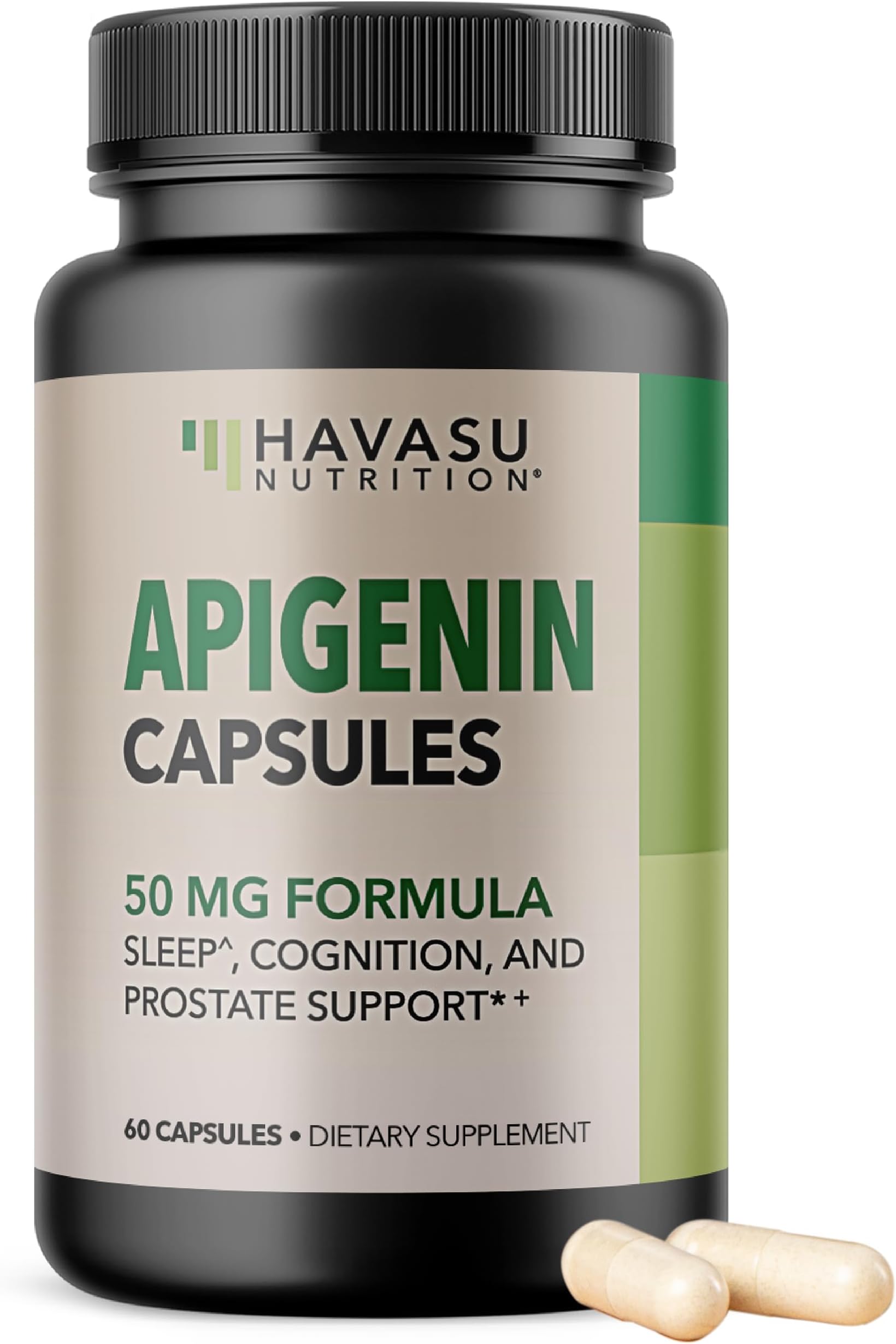 Apigenin Capsules 50mg - 60 Count, Vegan, Non-GMO, Sleep & Cognitive Support Supplement - Chamomile Flavonoid for Relaxation, Prostate Health, Melatonin-Free, Liposomal Formula for Enhanced Absorption