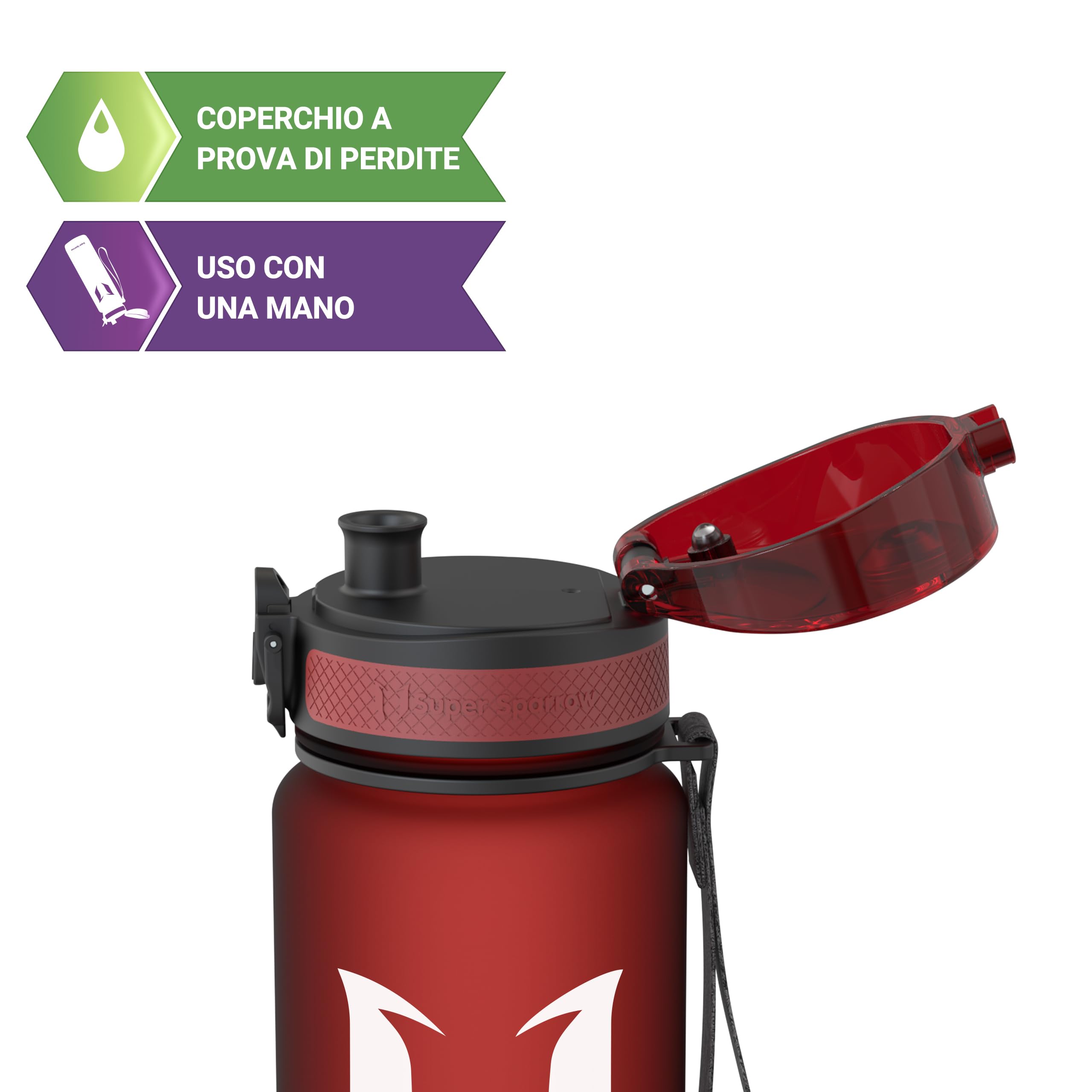 Super Sparrow Borraccia Sportiva & Bottiglia Bambini Senza Perdite - 350ml/500ml/750ml/1L/1.5L - Senza BPA