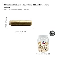 Vista 23 de 3/8" x 2" - Paquete de 500 pasadores de madera - Secados al horno, estriados y biselados (3/8" x 2", 500 unidades)