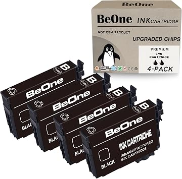 BeOne Remanufactured Ink Cartridges Replacement for Epson 200XL T200XL for Expression Home XP-200 XP-300 XP-310 XP-400 XP-410 Workforce WF-2520 WF-2530 WF-2540 Printer 4 Black
