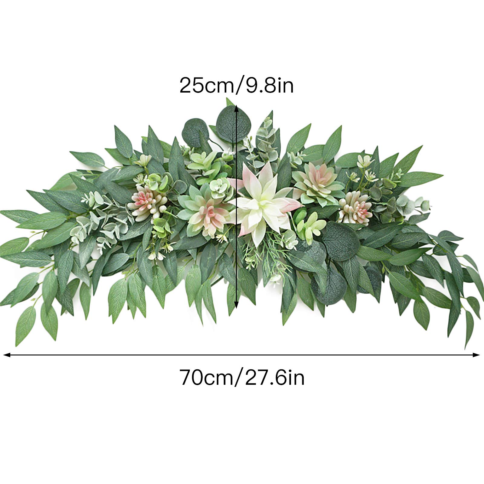 70 cm künstliche Sukkulenten Swag, dekorative Sukkulenten Swag mit grünen Blättern, Greenery Swag Farmhouse Floral Swag Girlande für Tisch Tafelaufsätze Wanddekoration