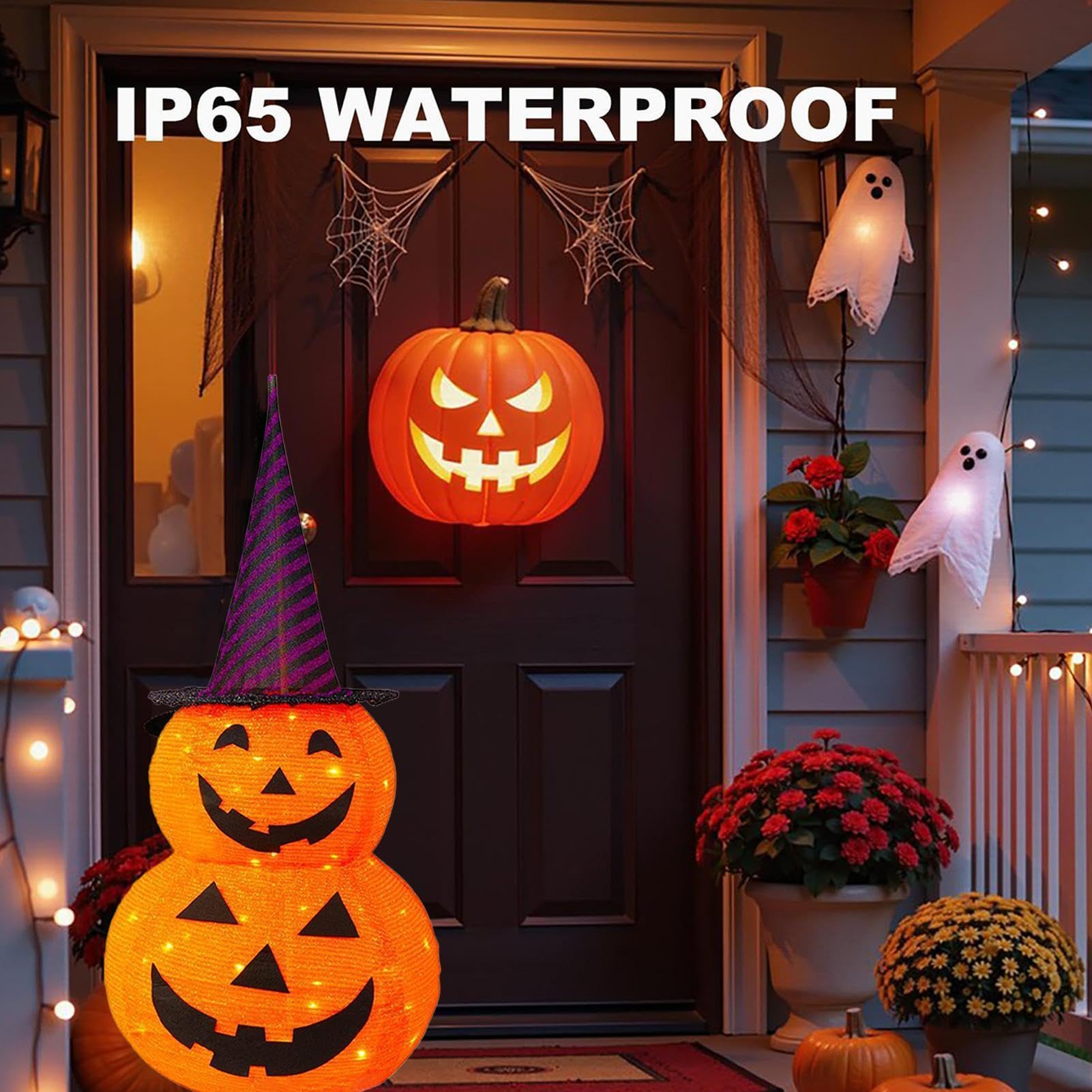 Świecąca Dynia Halloweenowa Halloweenowa Dekoracja Ogrodowa Na Baterie | Jesienna Dekoracja Dla Właścicieli Domów, Najemców, Do Domu, Mieszkania, Akademika, Salonu, Sypialni, Balkonu, Ogrodu,