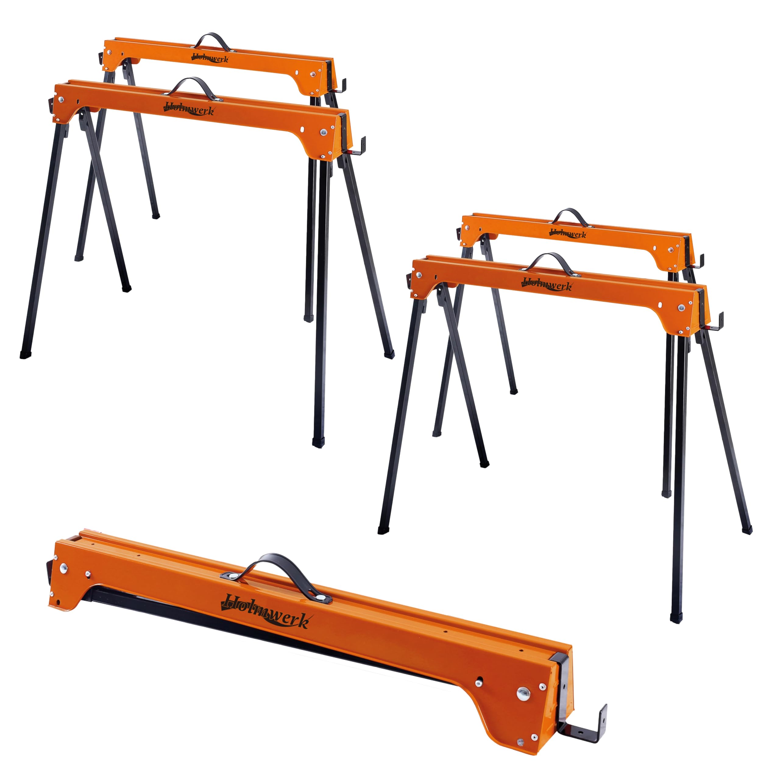 Stahl-Arbeitsbock 4er-Set, klappbar, 2.000 kg Gesamtlast