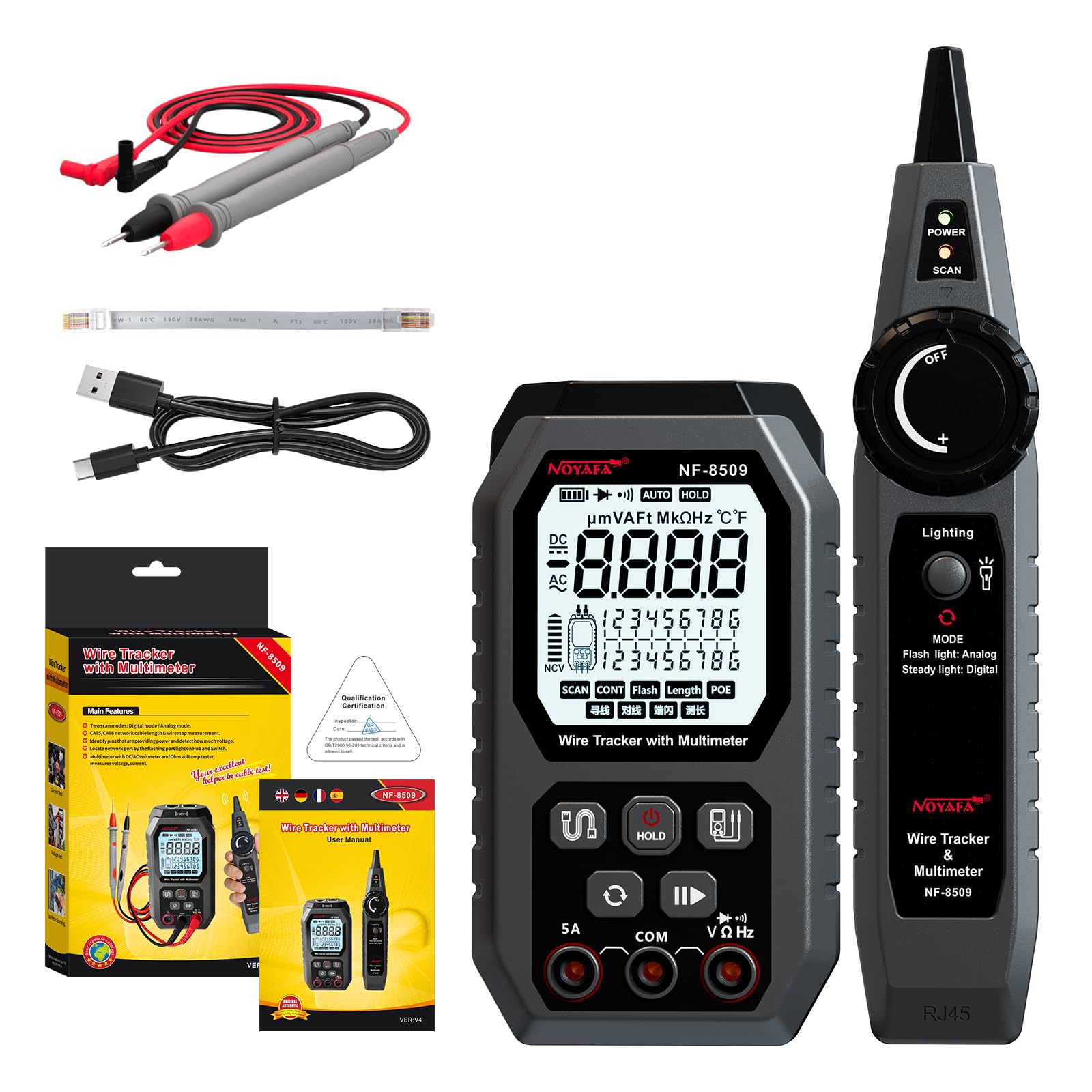 NOYAFA Network Cable Tester - Multimeter & PoE Tester -8 NOYAFA Network Cable Tester - Multimeter & PoE Tester -8