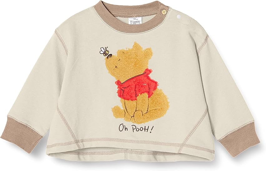 Amazon Co Jp ディズニー ディズニー くまのプーさん もこもこアップリケ トレーナー 男の子 女の子 オフホワイト 95 服 ファッション小物