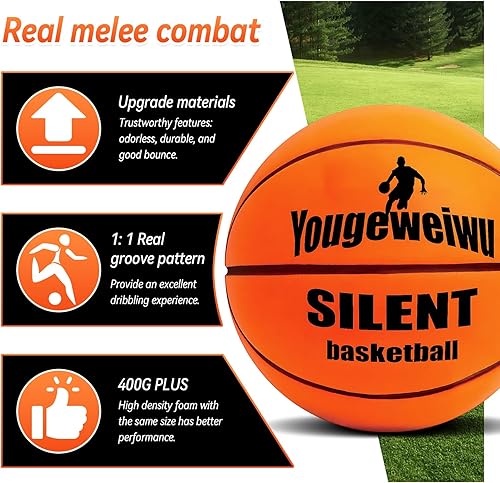 Miniatura 2 de Silent Basketball-Size 7 (29.5") Upgrade Dribble Dream Silent Basketball, Foam Indoor Training Ball for Various Indoor Activities