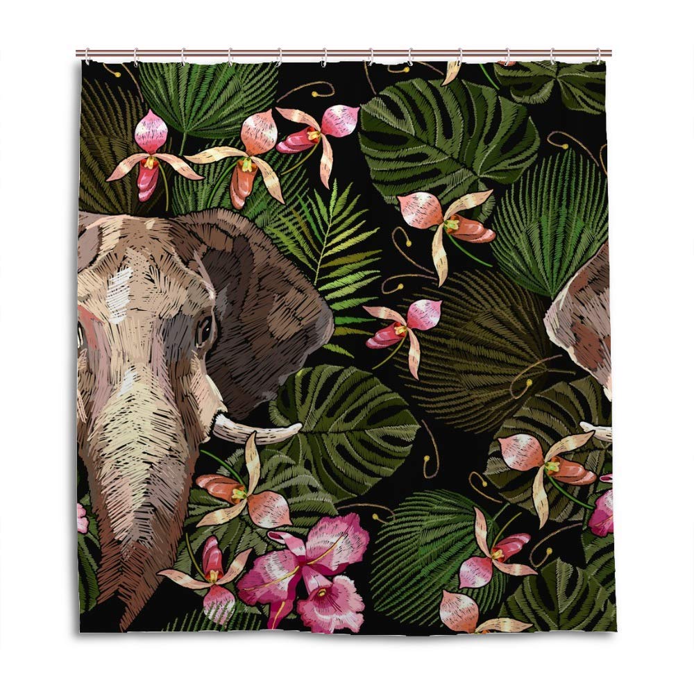 Rideau de douche fleurs tropicales CHEHONG pour une salle de bain évasion