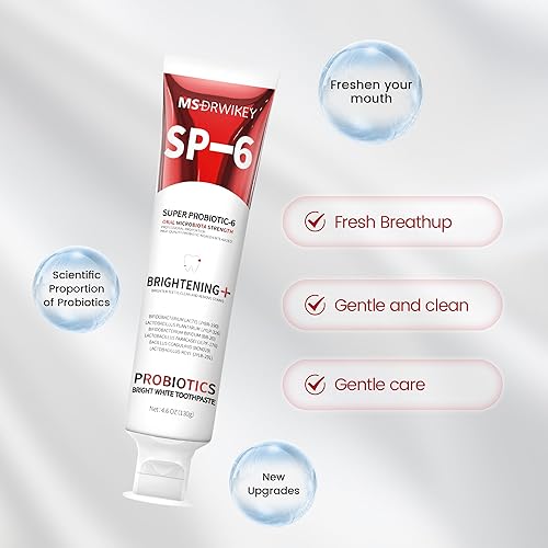 Miniatura 6 de Paquete de 3 pasta de dientes blanqueadora SP-6 6 probióticos para la salud bucal Protección de placa y aliento fresco Pasta dental refrescante