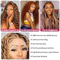 Vista 7 de Pelucas de cabello humano con encaje frontal 4/27, prearrancadas con abuelitos, densidad del 200%, pelucas de ondas de agua transparentes HD de 13 x