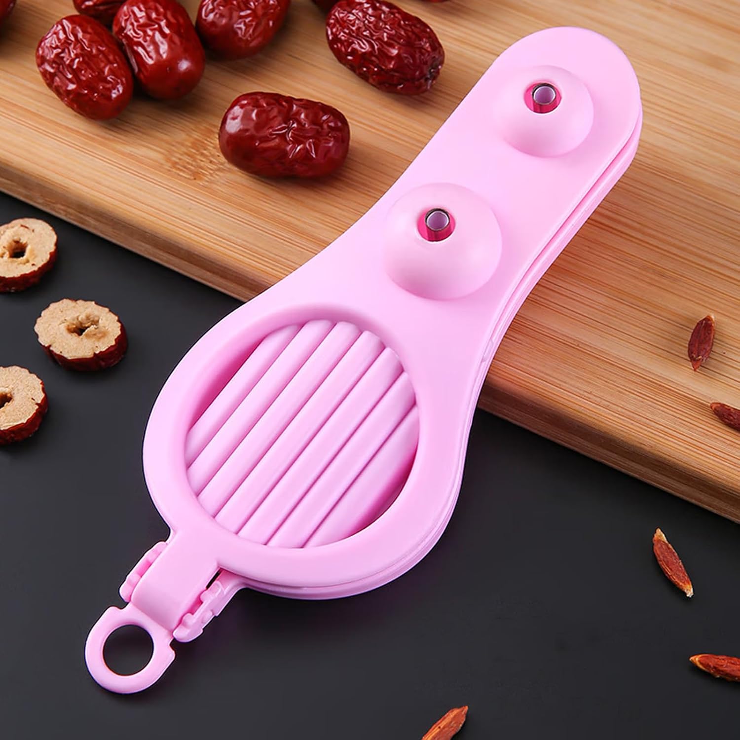 Strawberry Slicer Cherry Pitter 2 in 1, Stainless Fruit Slicer Strawberry Cutter Slicer Strawberry Tool for Hawthorn/Red Date/Olives/Strawberries/Tomatoes