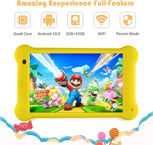 Miniatura 4 de Wainyok Tableta para niños, pantalla IPS de protección ocular de 7 pulgadas, 2 GB de RAM, 32 GB de ROM, tableta WiFi Android 12 para niños con funda