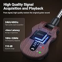 LEKATO 5.8 GHz Vezeték Nélküli Gitár Rendszer - Újratölthető Digitális Adó-Vevő Szett Elektromos Gitárhoz és Basszusgitárhoz 2